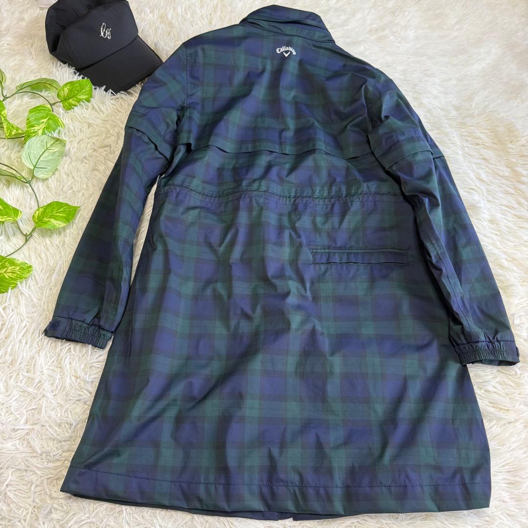 【キャロウェイ】美品 レインウェア チェック ワンピース Sサイズ レディース