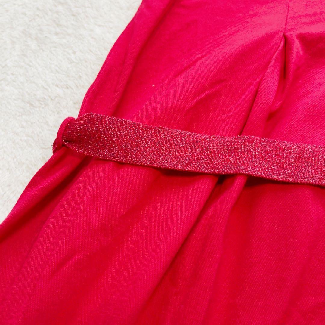 マークアンドロナ　ポロワンピース　ノースリーブ　ラメ　スカル　赤　レッド　ベルト