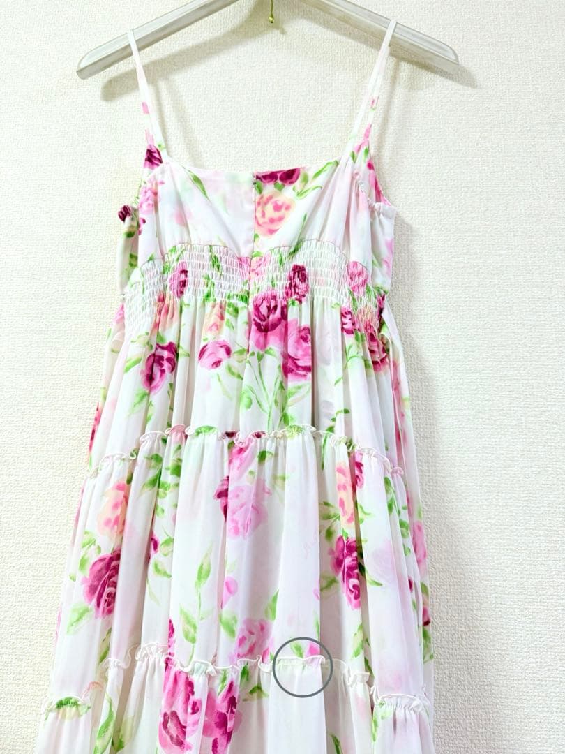 美品　ジーザスディアマンテ　ぼかし薔薇柄カリブマキシワンピース　姫系　姫ギャル