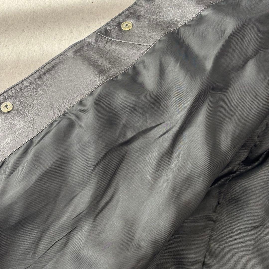 vintage leather car coat M 本革 イタリア製 黒