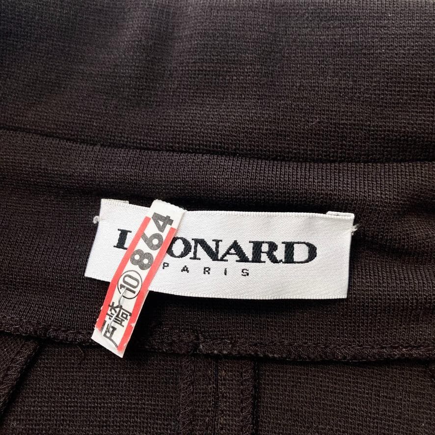 【ひー。】レオナールパリ　シルク×ウール ジャケット レオパード柄トリム