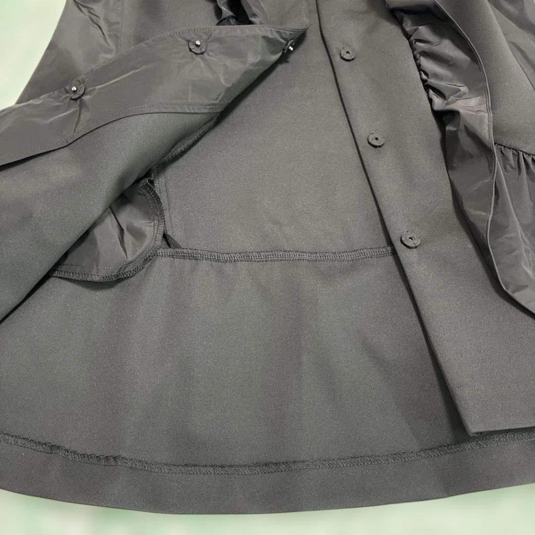 スーパービューティー☆44☆新品タグ付きタフタフリル襟デザインのジレベスト