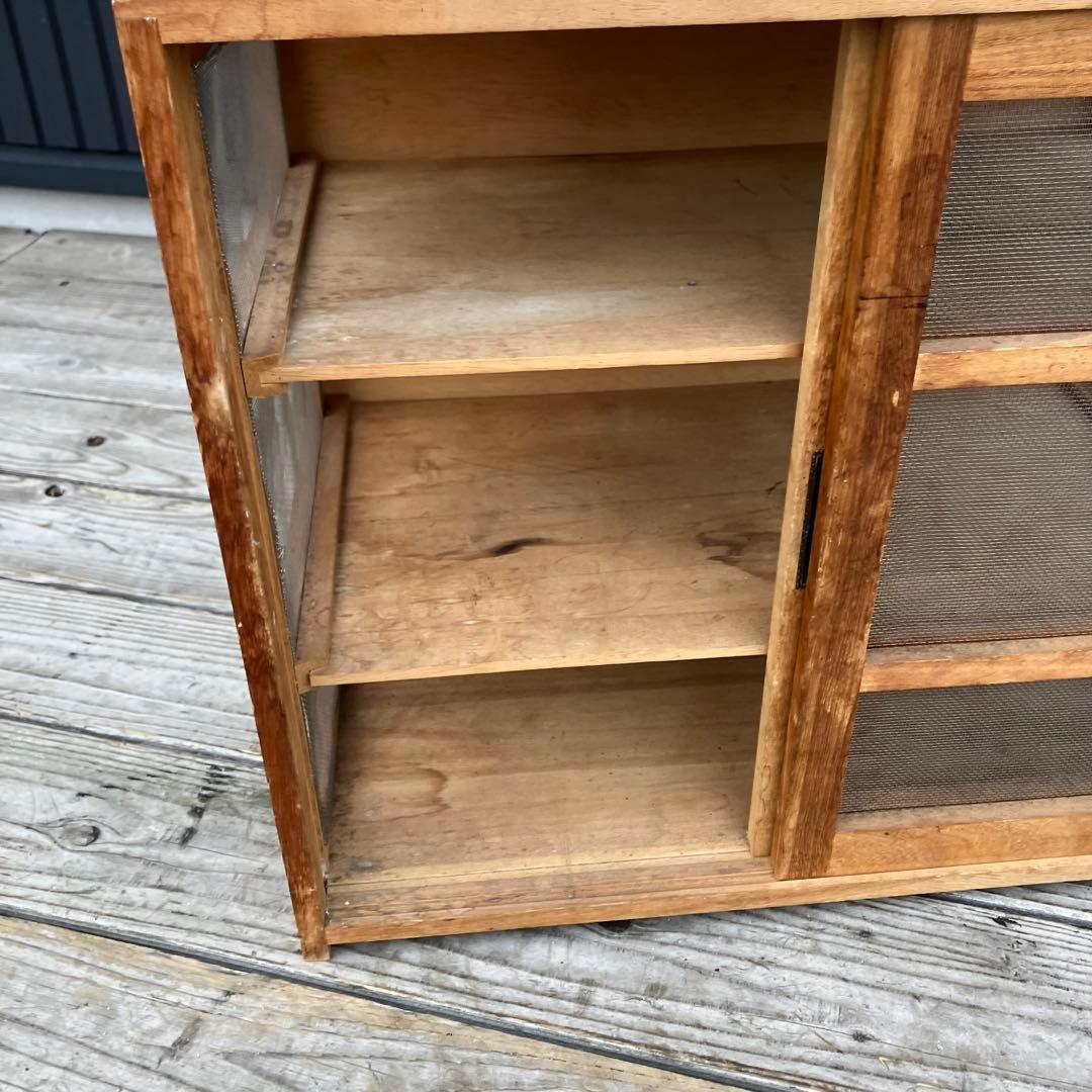 昭和レトロ アンティーク 蝿帳食器棚 キッチン収納 収納棚 網戸棚 網棚 飾り棚