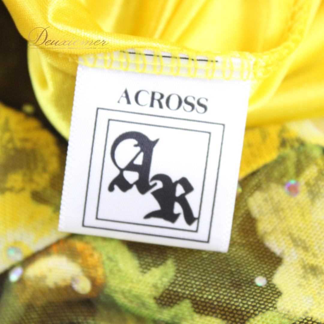 【社交ダンス衣装】ワンピース ドレス ACROSS 黄色 黒 緑 イエロー 花柄