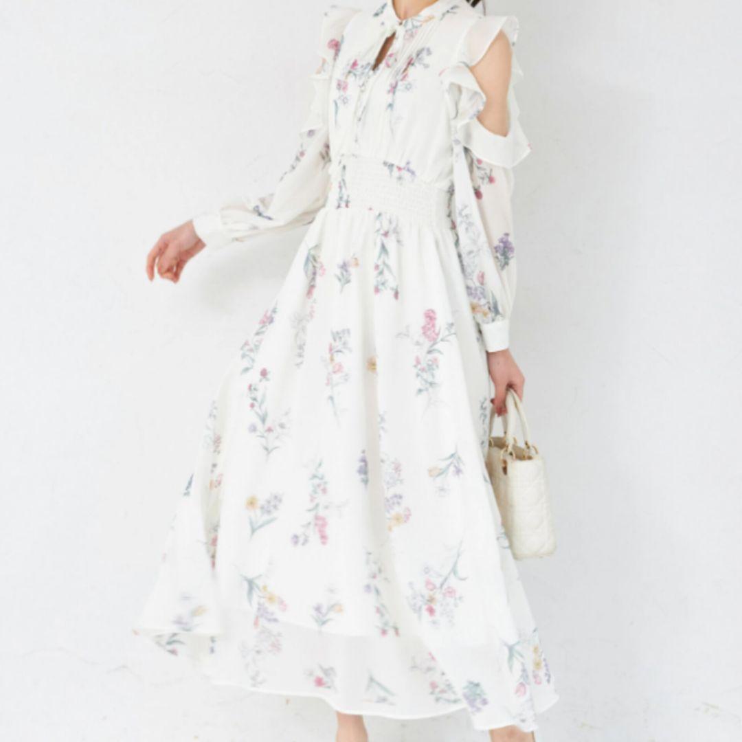 【新品】tocco closet ラッフルフリルオープンショルダーワンピース