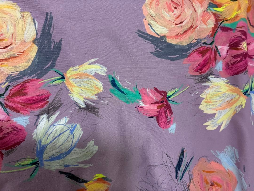 stina スティナ　レオタード　花柄　紫　Lサイズ