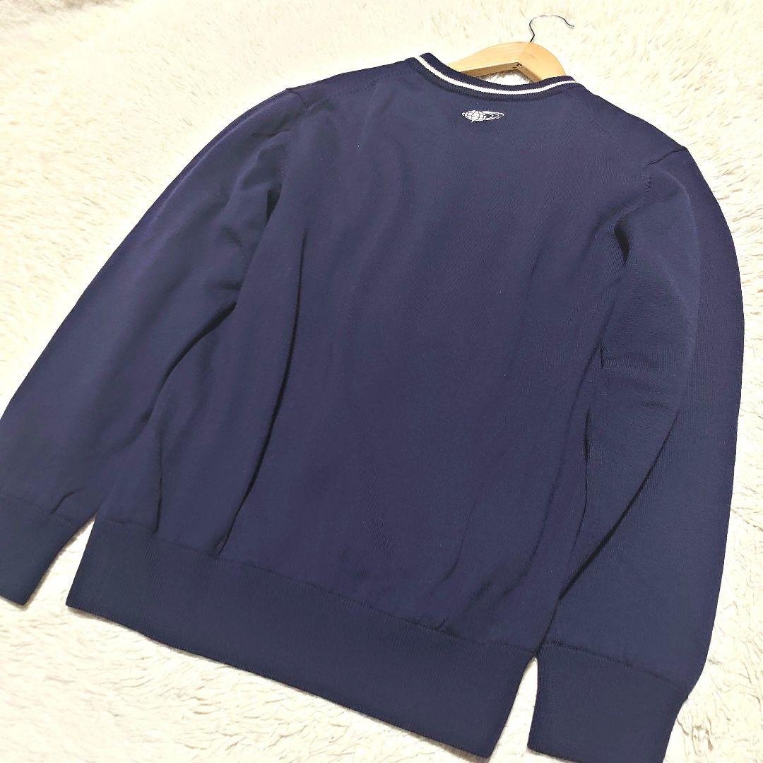 BEAMS GOLF チルデンニット 裏地付き Vネック ロゴ刺繍 ゴルフウエア