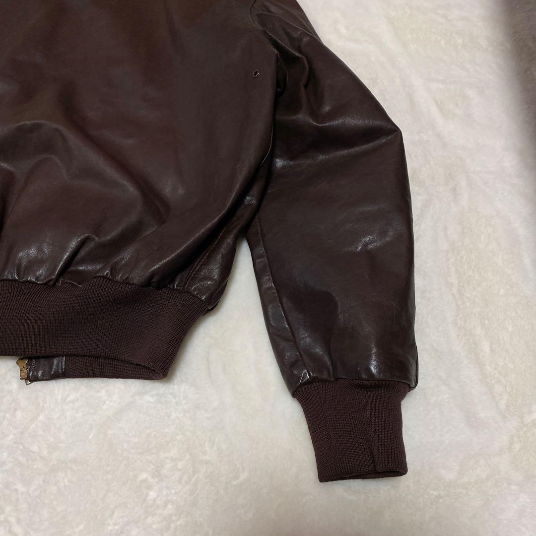 USA製　80s リアルレザー ヴィンテージ A-2 レザージャケット 茶 42