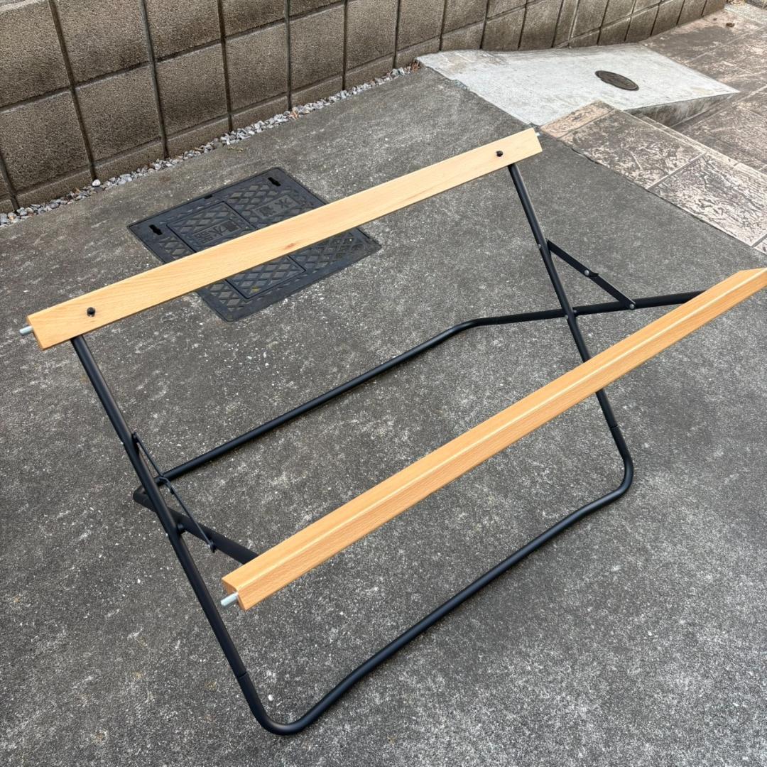 FIELDOOR 折りたたみテーブル 木製天板 90×60×45