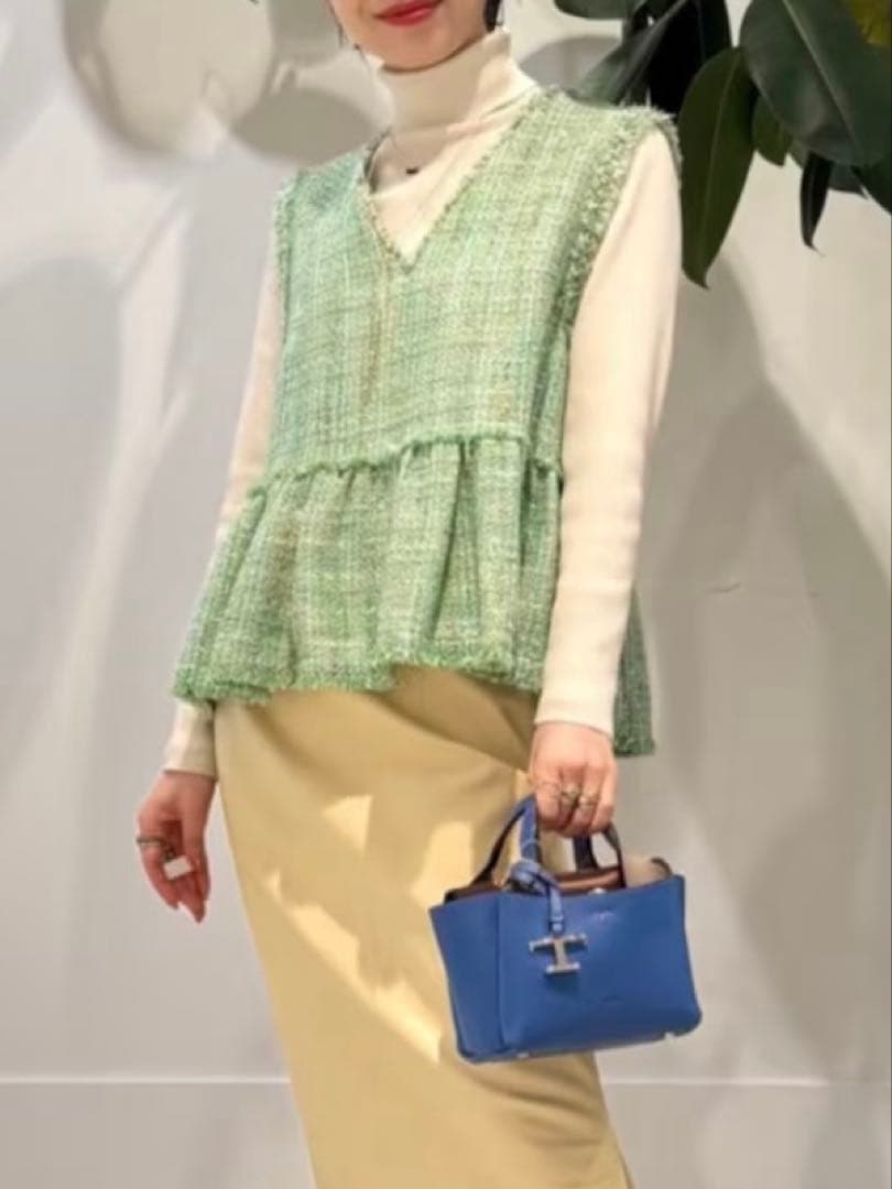 トゥモローランド Ballsey ツイードペプラムジレ 定価37,400円