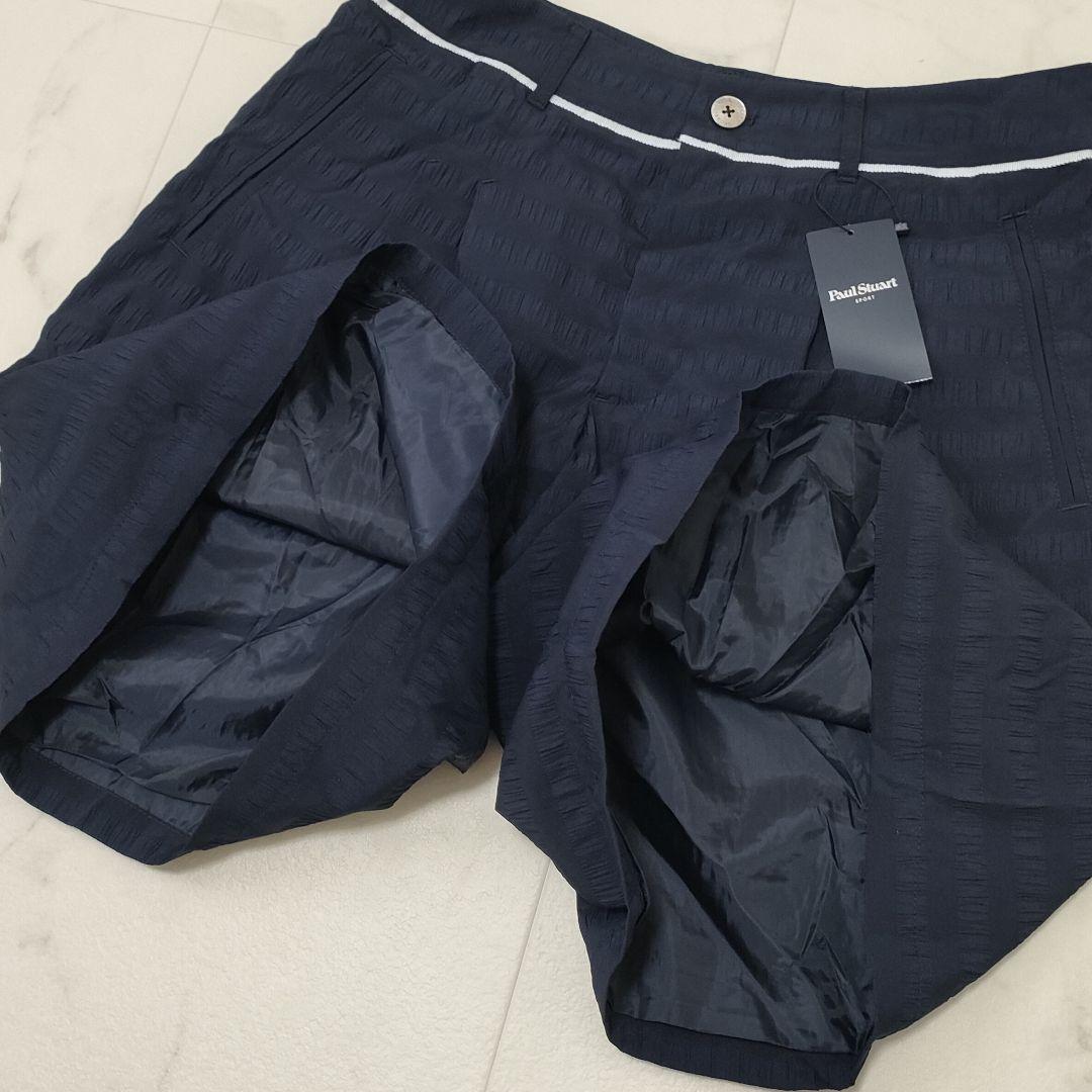 【新品タグ付き】ポールスチュアート　ゴルフ　シアサッカー　セットアップ　紺　LL