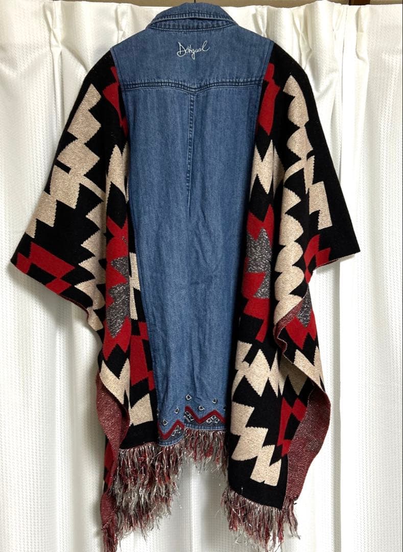 Desigual デシグアル デニムジャケット ポンチョ ゆったり ナバホ柄