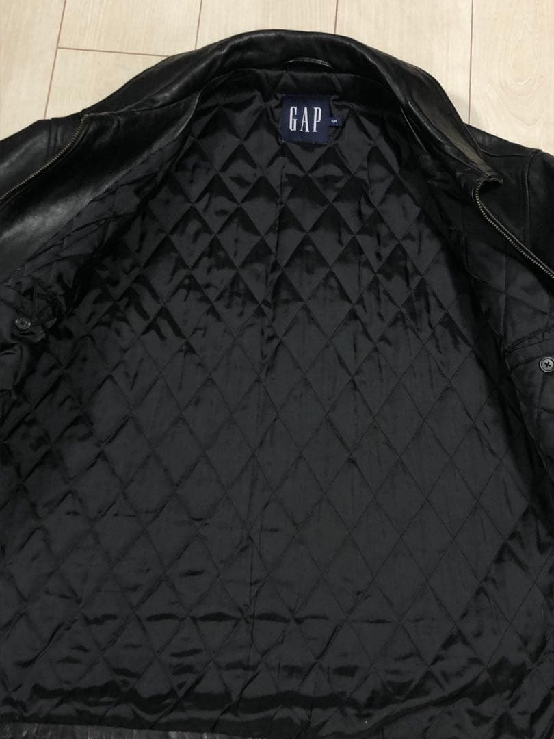【1990s紺タグ良品M】OLD GAP 黒レザージャケット