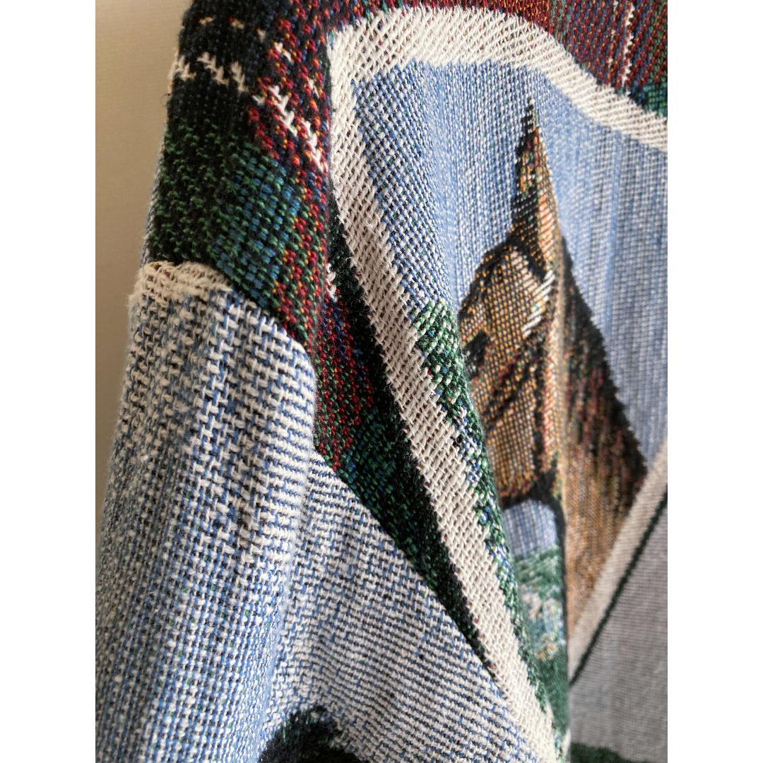 Used 80s USA 馬の絵画調タペストリー コットン ゴブランジャケット