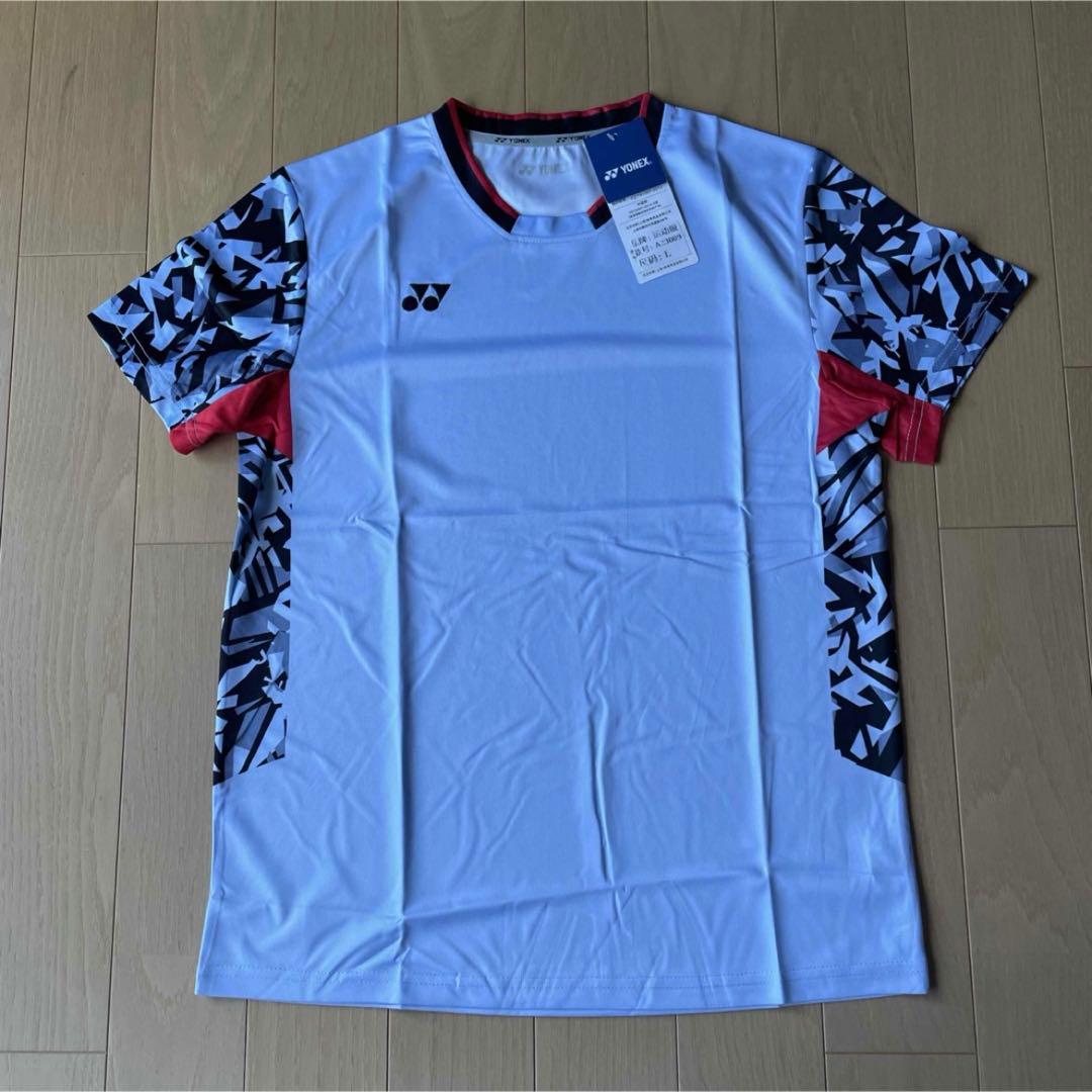 ラスト1点　ヨネックスバドミントン日本代表モデルゲームシャツ新品XLライトブルー