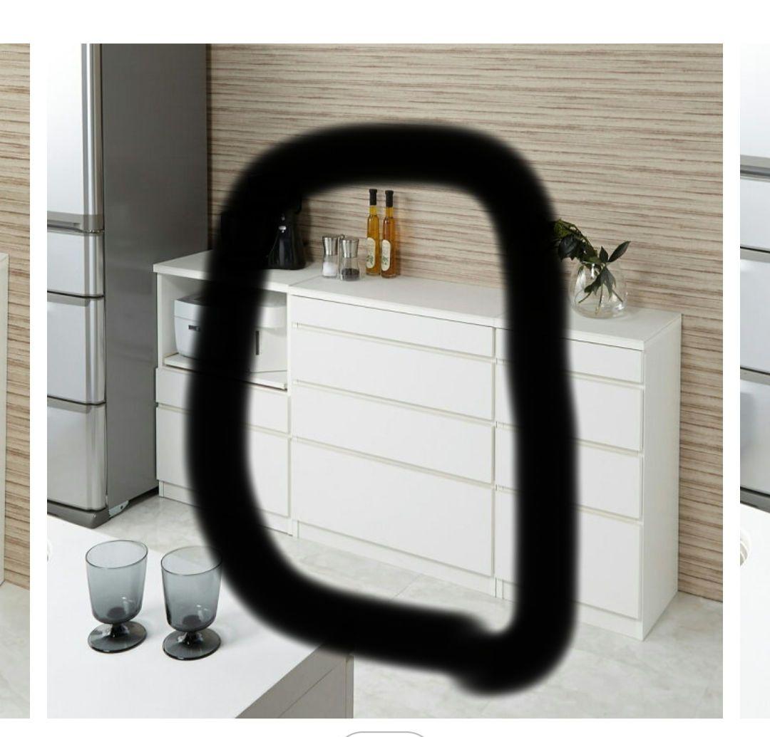 ディノス　キッチンカウンター　食器棚　ホワイト　幅60センチ