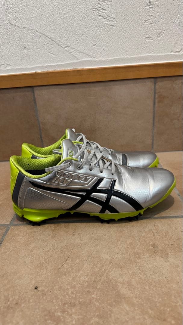 ASICS ゴルフシューズ シルバー/ライム