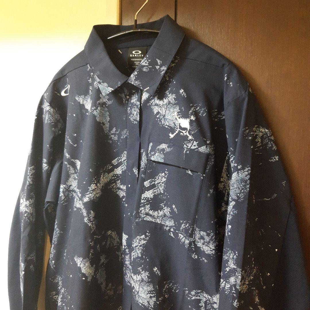 新品　オークリーゴルフ　メンズ　4WAYストレッチシャツ　スカルシリーズ　L