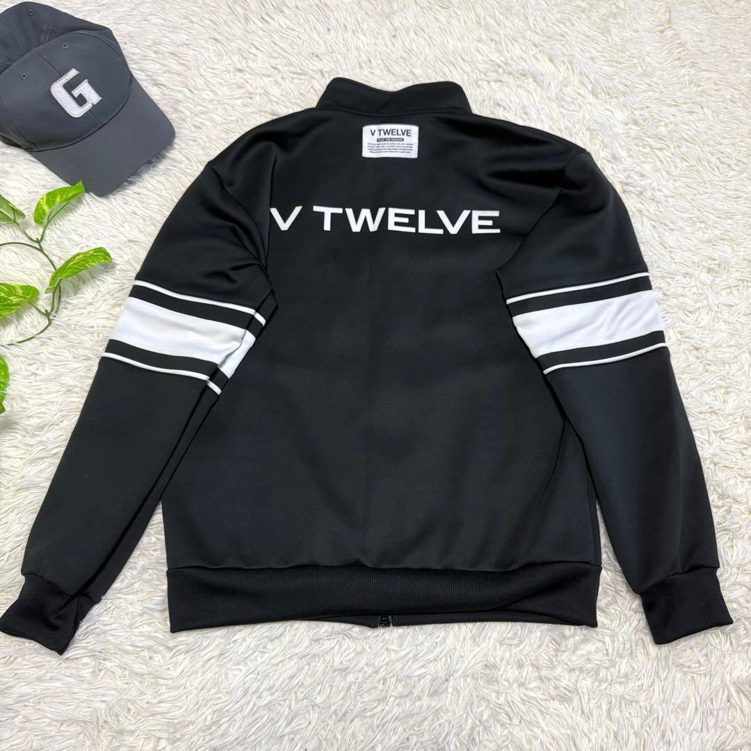 【V12】極美品 ジップジャケット ブラック Mサイズ メンズ ビックロゴ