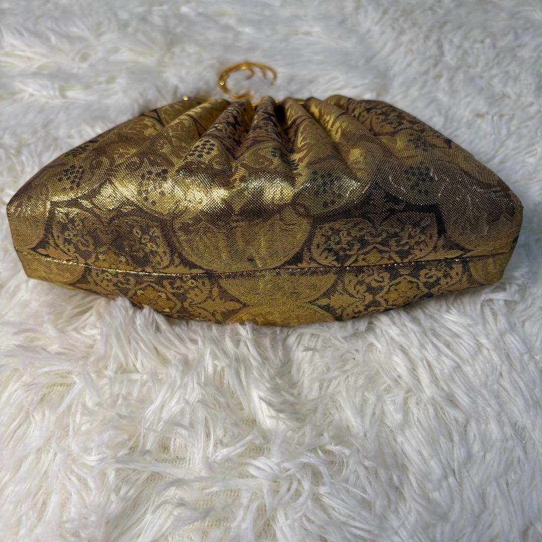 帝国ホテル　和装バック金 とりゐ 金銀糸箔正絹バッグ　パーティーバッグ