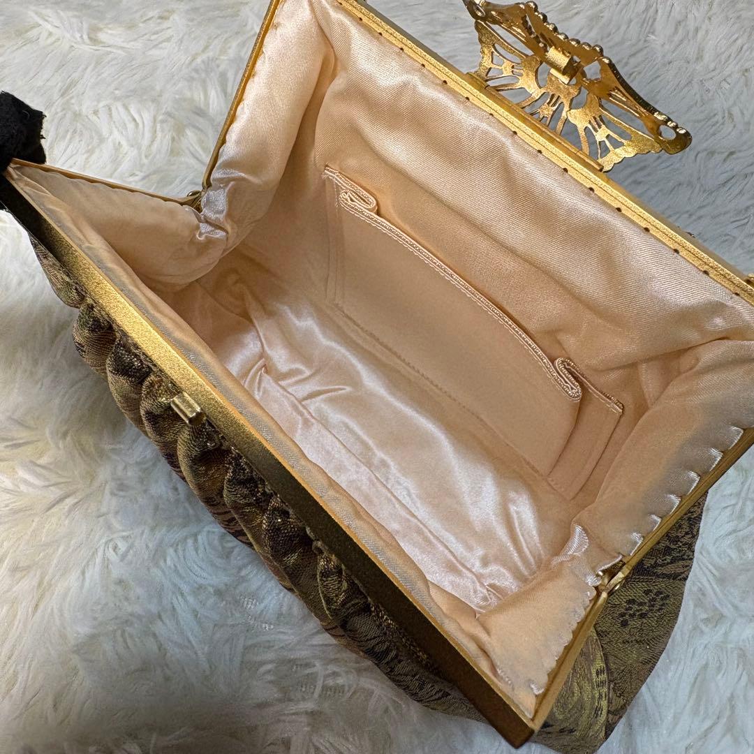 帝国ホテル　和装バック金 とりゐ 金銀糸箔正絹バッグ　パーティーバッグ