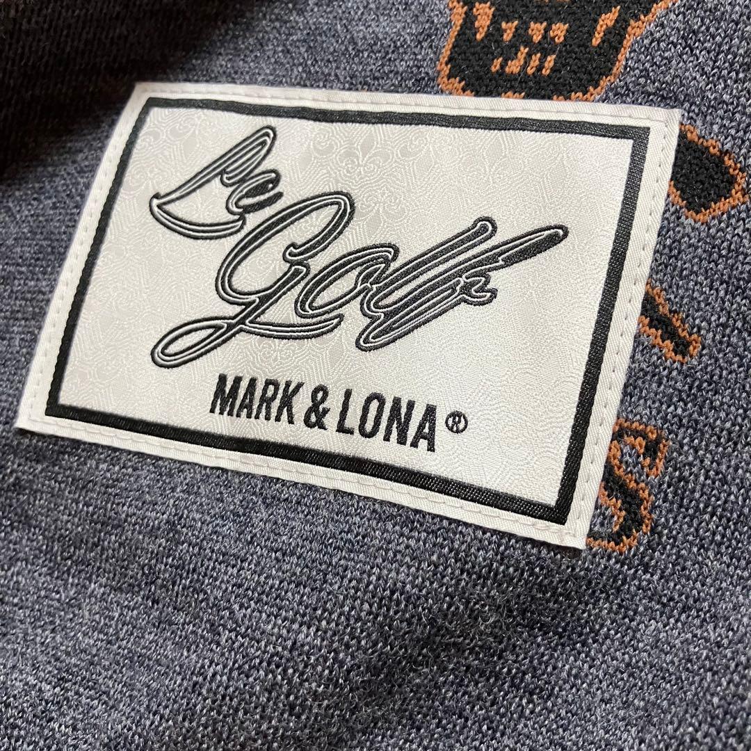 ☻MARK&LONA☻スカル総柄ニットベスト♠グレー♠XL