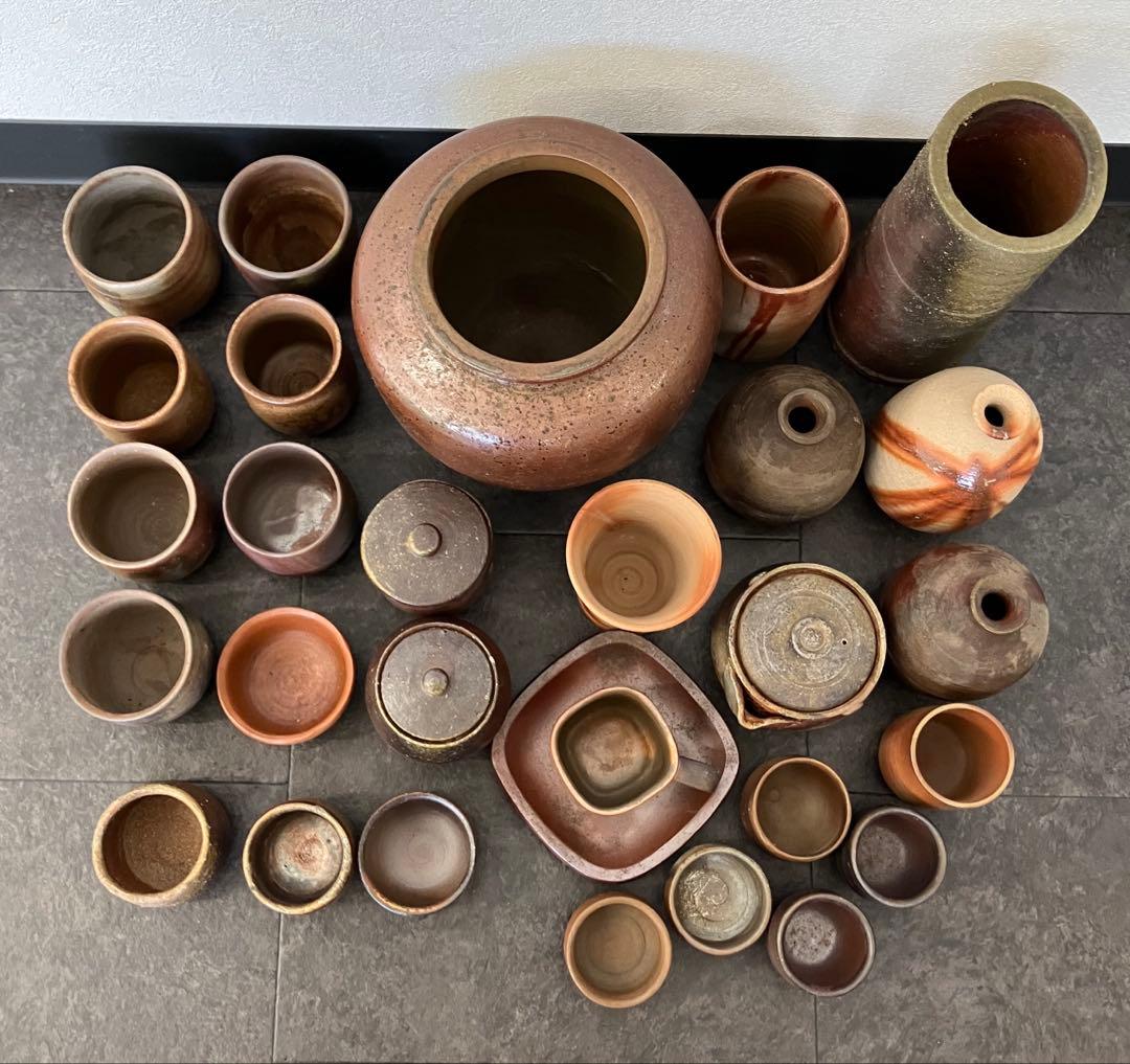 備前焼 おまとめセット 花瓶 壺 湯呑み お皿 陶器　お猪口　ぐい呑み