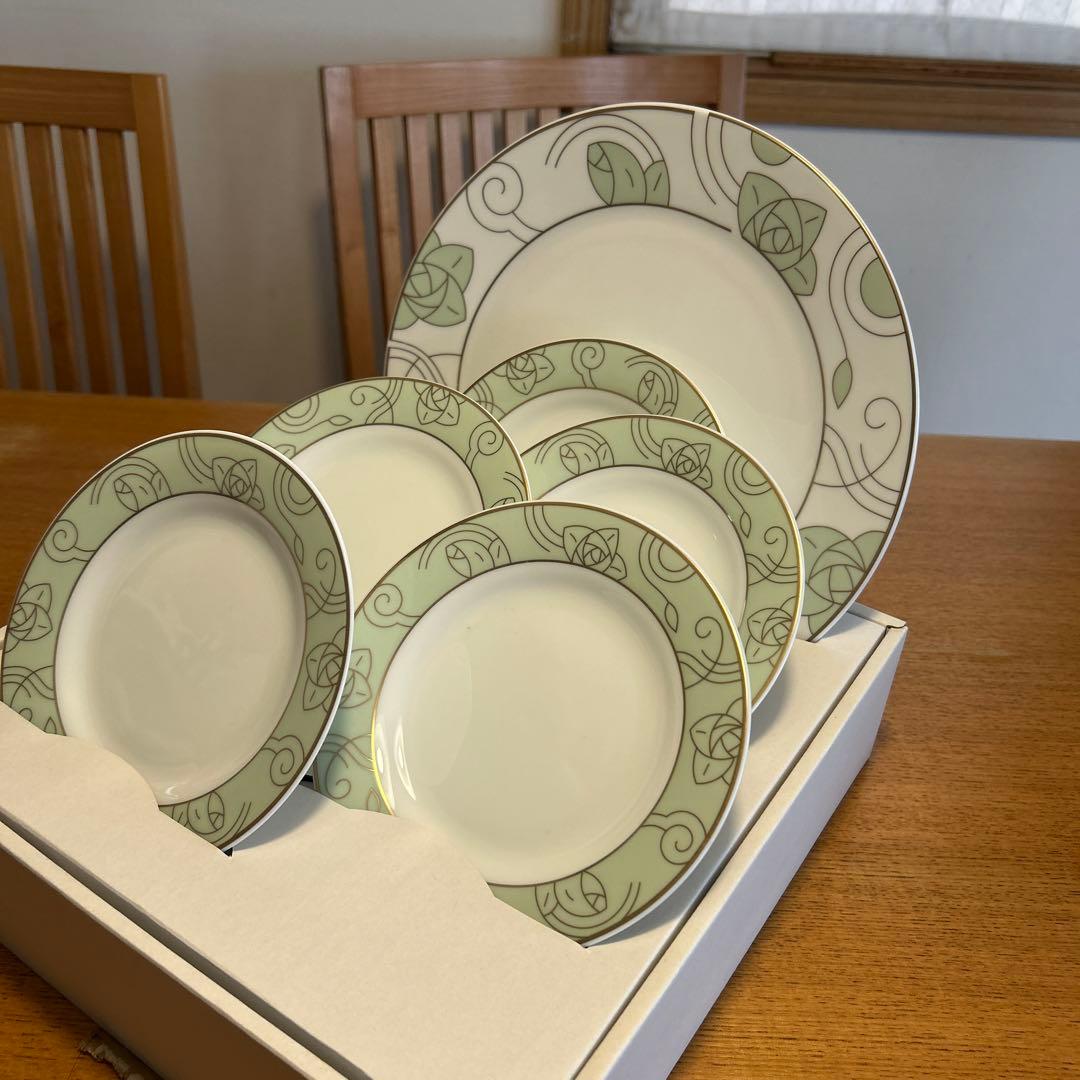 mila schön 葉模様 平皿　大小6枚セット