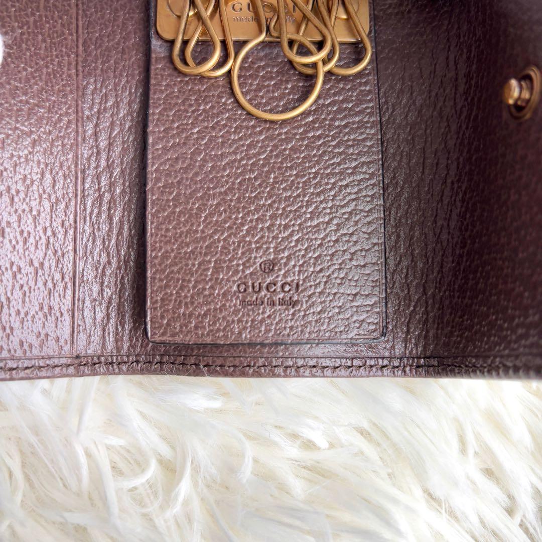 付属有 極美品 GUCCI 6連キーケース オフィディア シェリーライン gg柄