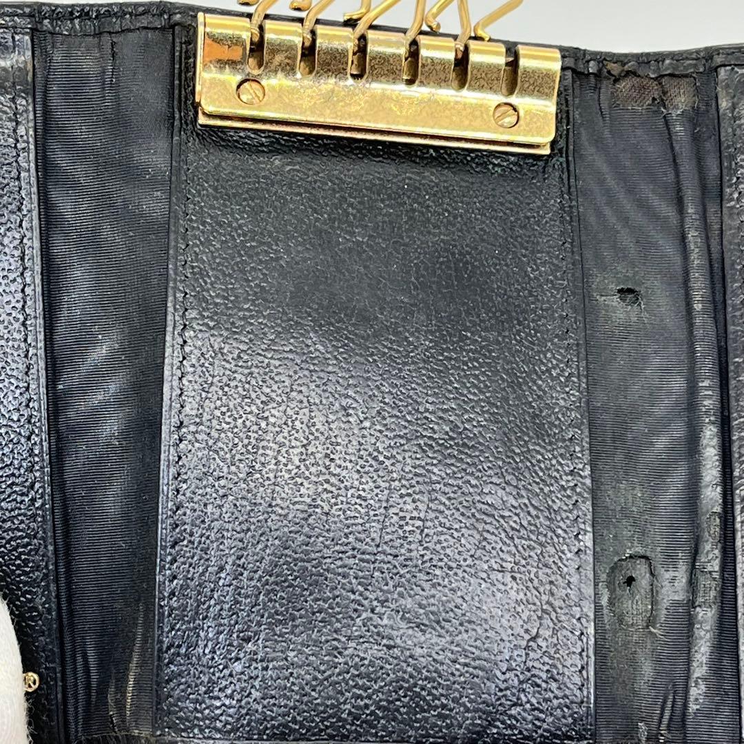 CHANEL キーケース 6連 ココマーク ロゴ金具 黒 ギャランティカード付き