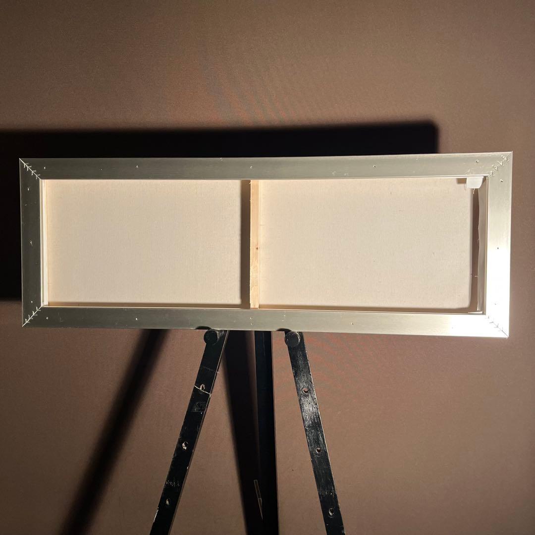 手書き油絵 ヨットハーバー 額付 絵画 インテリア 油彩画