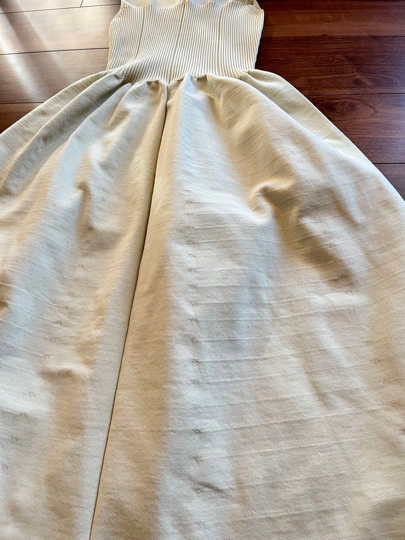 アプワイザーリッシェ ホールガーメントビスチェ切替ワンピース 黄緑 サイズ2/M