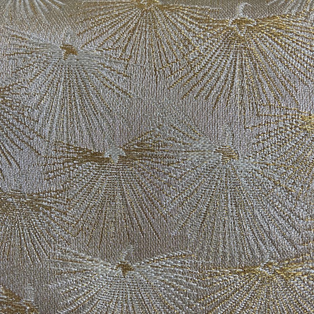 超美品　和装用ハンドバッグ・草履セット　ゴールド　豪華鶴柄　　一回使用