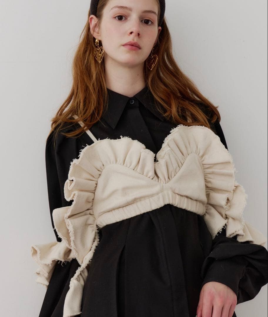 ボリュームドレープフリルビスチェ