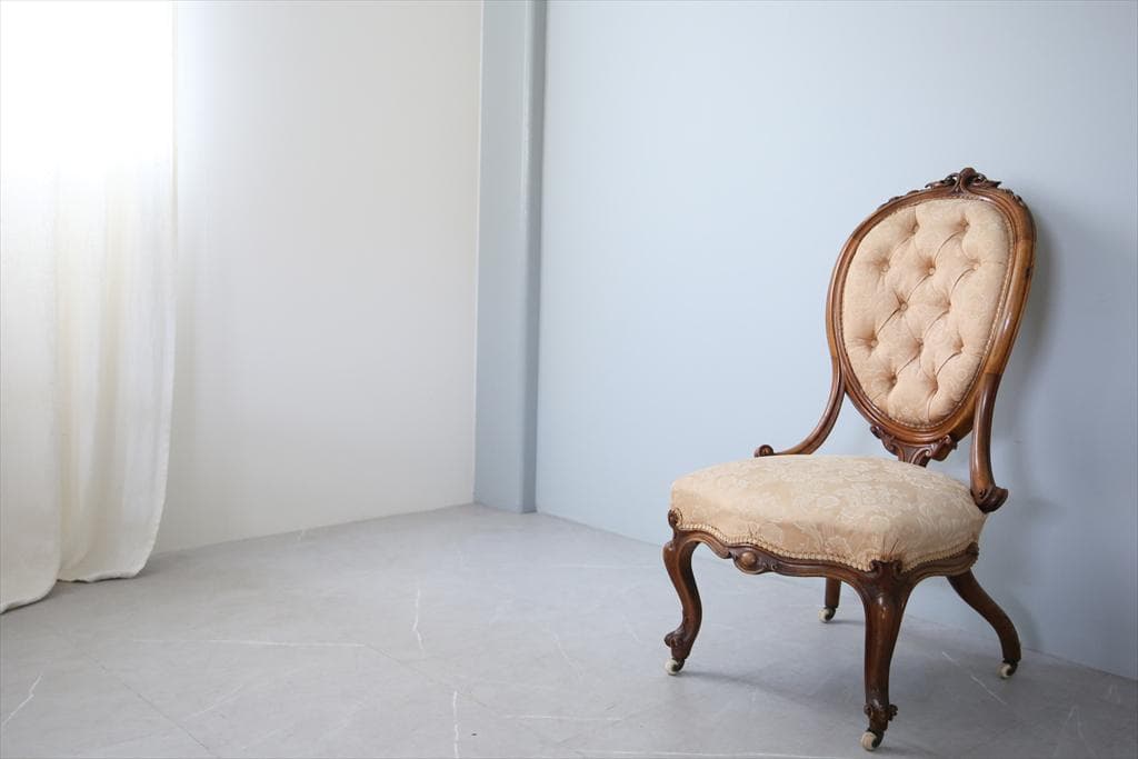 英国アンティーク猫脚ナーシングチェア/イス/ソファ/腰掛け椅子(89-272-2