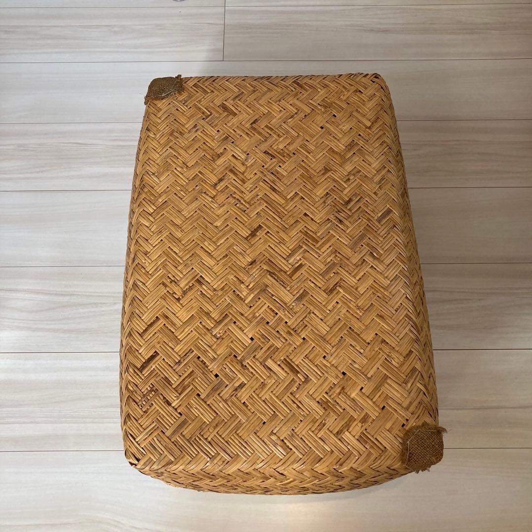 柳行季 こうり 行李 つづら籠 昭和レトロ アンティーク38×57cm