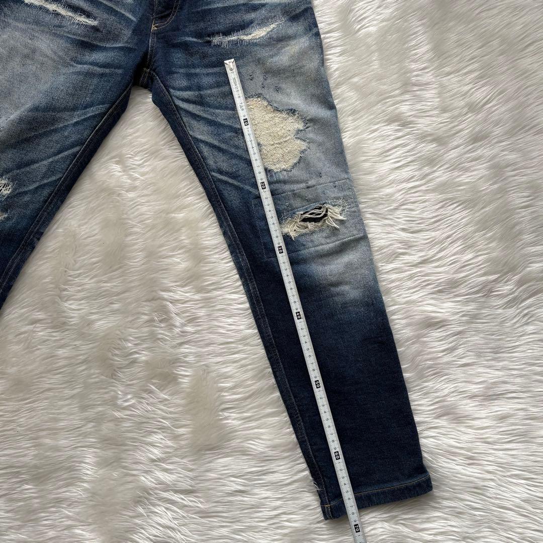 wjkダブルジェイケイ クラッシュデニム XL ダメージ加工 テーパード 日本製