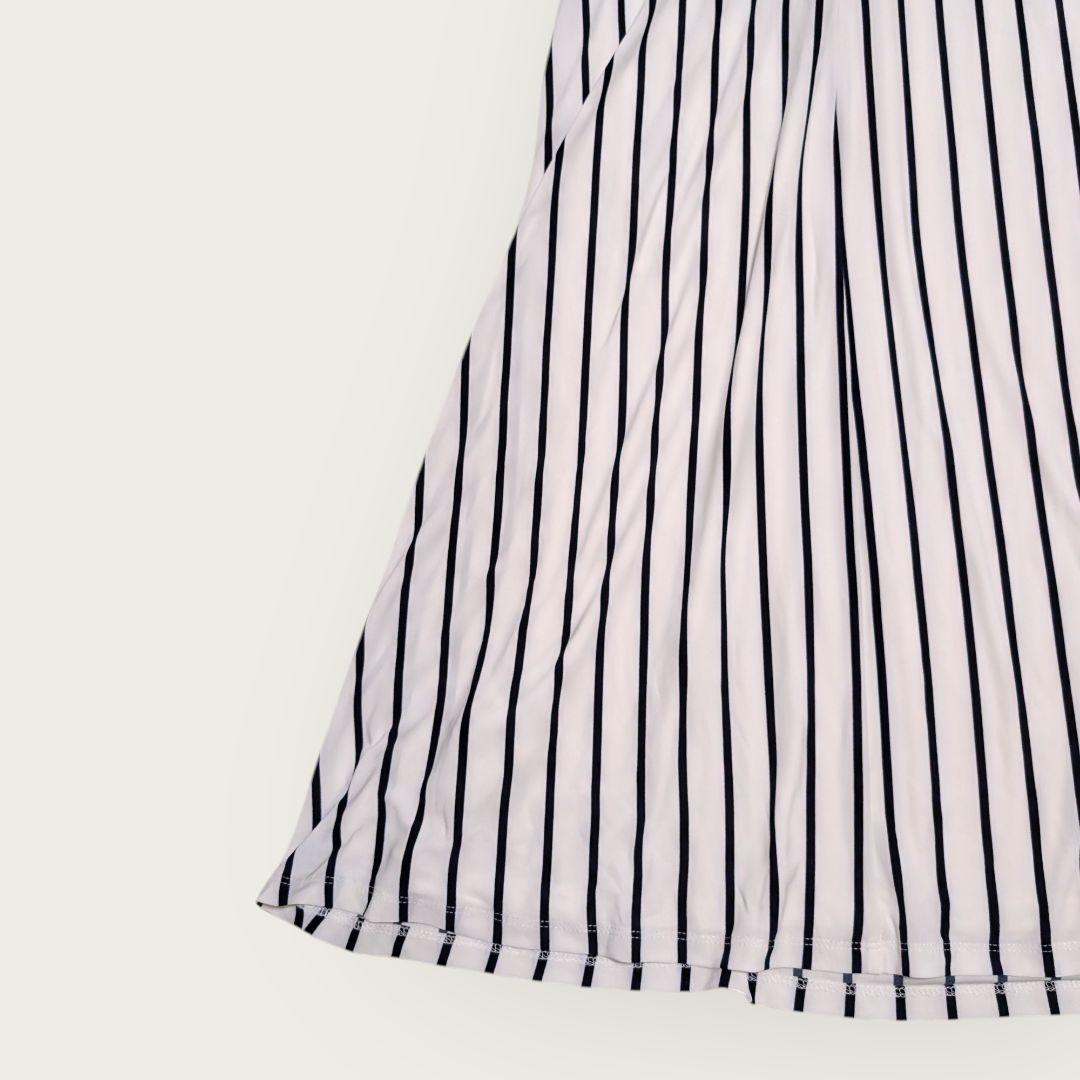 【新品タグ付】ローレンラルフローレン ストレッチワンピース ストライプ 0 S