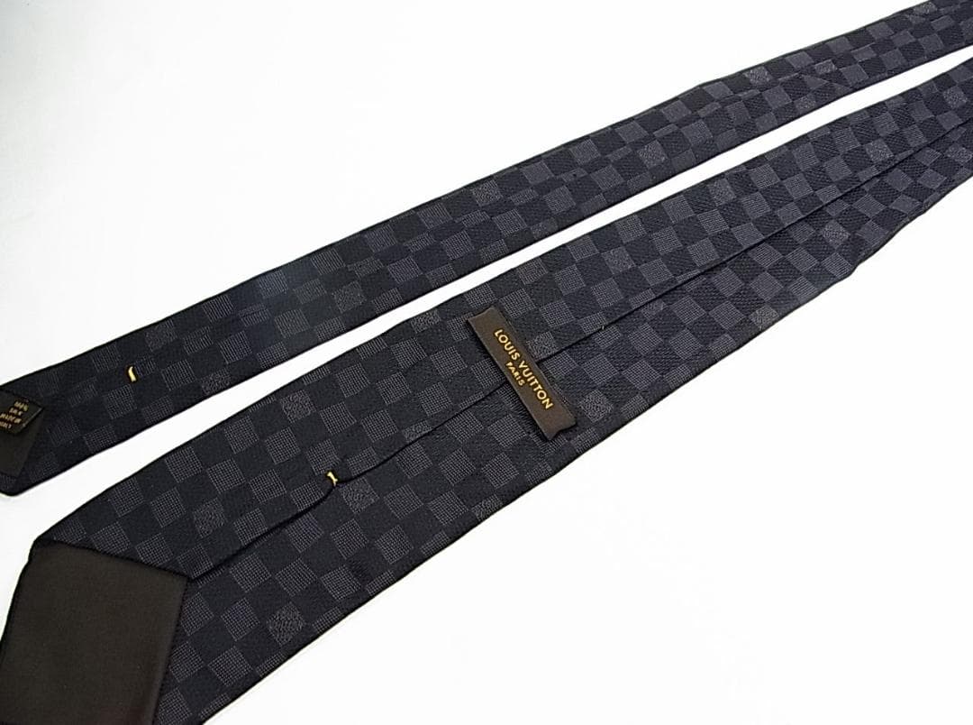 正規自宅保管品ルイヴィトン ネクタイM74139クラヴァットダミエクラシック