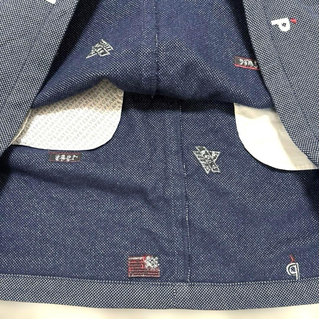 パーリーゲイツ　ゴルフスカート0 (S)総柄　ネイビー　レディースゴルフウェア