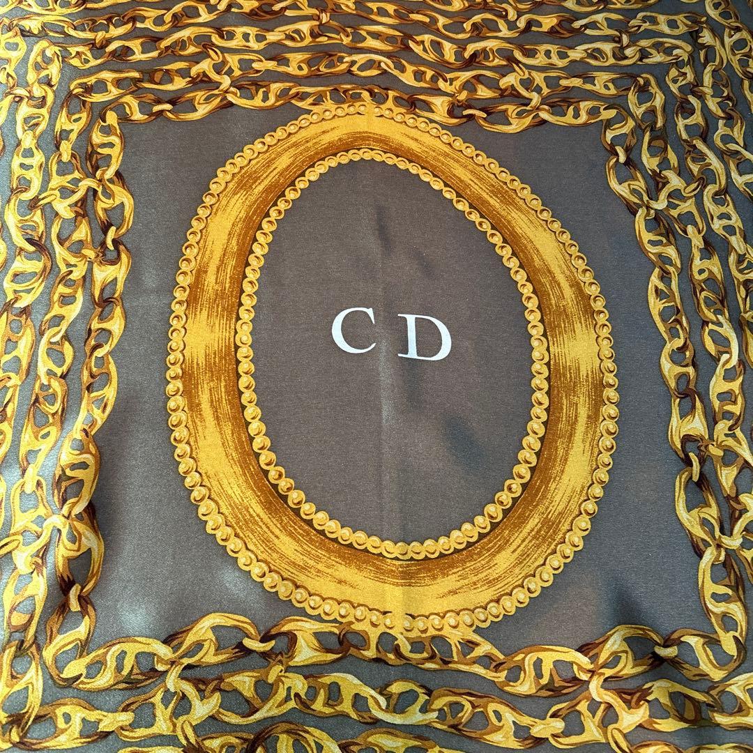 Christian Dior シルク大判スカーフ、未使用に近い。