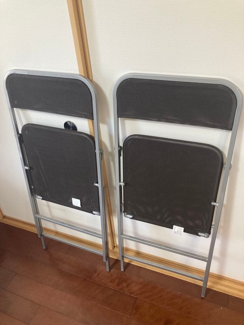 折りたたみ椅子 2脚セット ブラウン