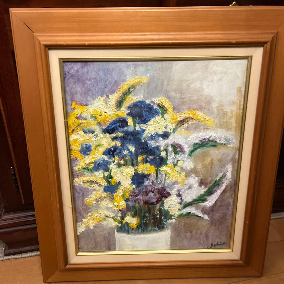 【更に値下げしました】油絵画《花》