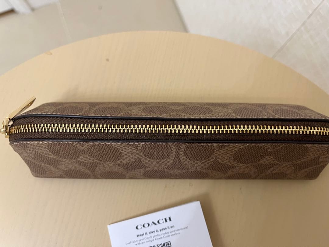 お値下げ　新品　人気✨COACH 筆箱 ブラウン キャンバスペンケース　オシャレ