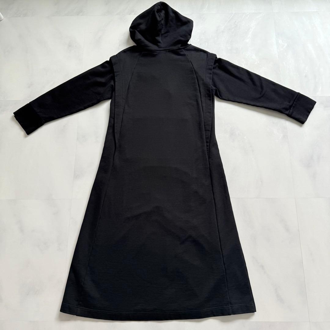 UN3D. デザインスリーブスウェットワンピース ブラック　36