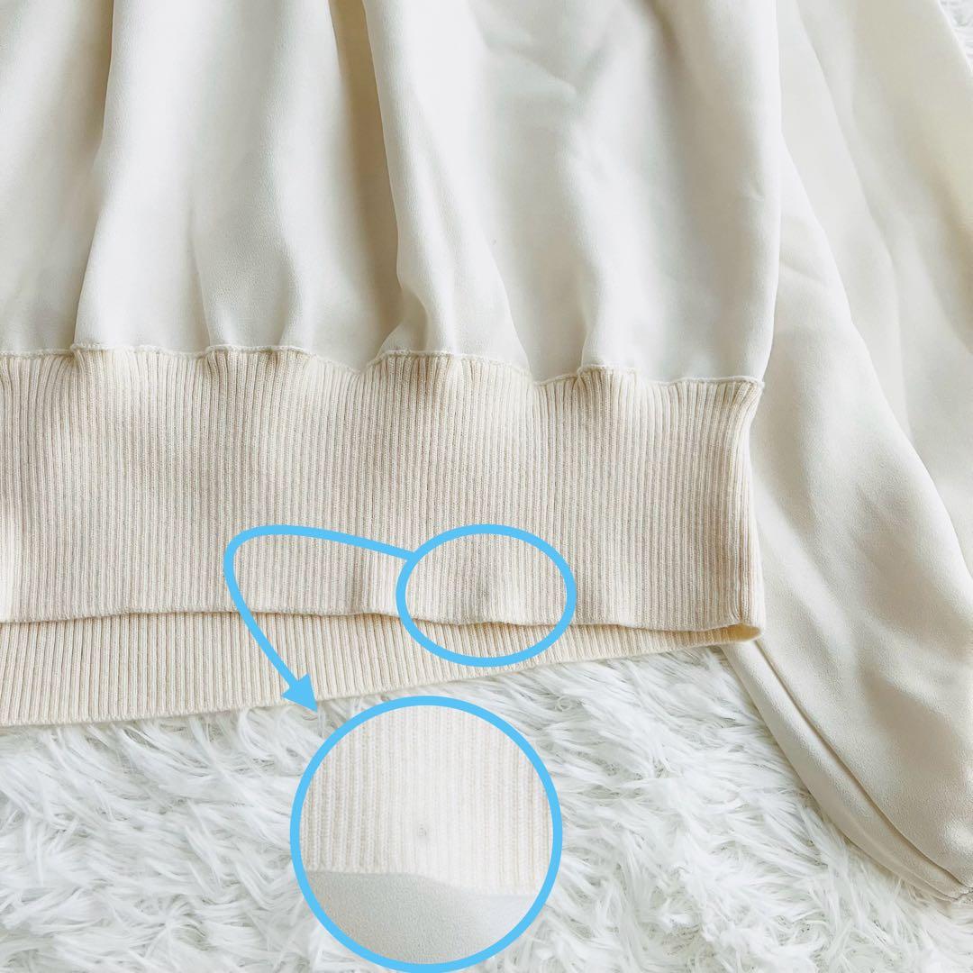 ANAYI ウールクルーネックドッキングプルオーバー　オフホワイト　38