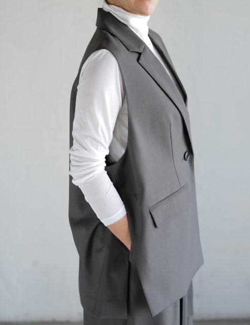 エンフォルド 25SS High Twist Weave ワイドテーラードベスト