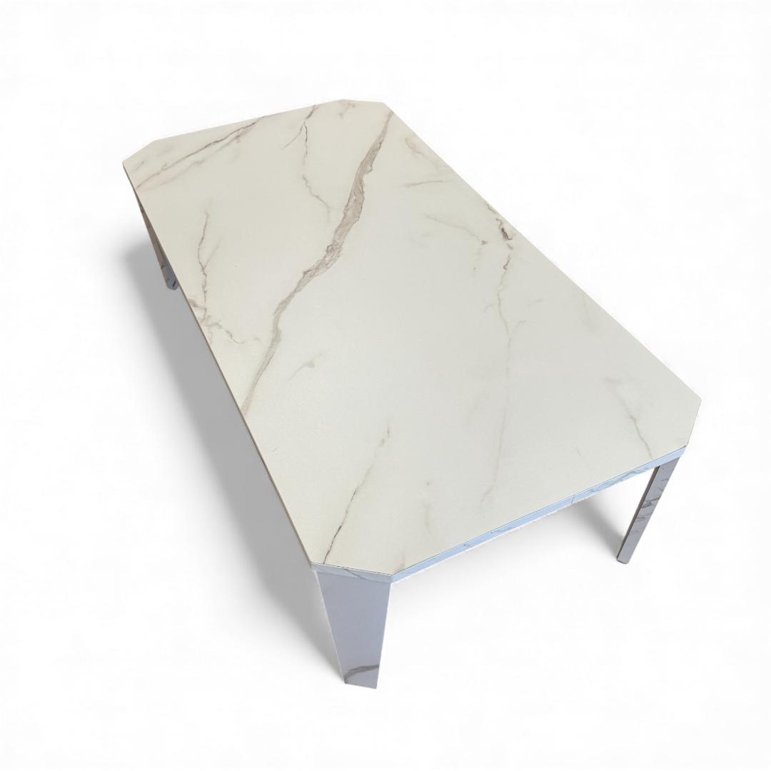 大理石柄　【新品訳あり】105㎝幅　ワイド 折りたたみ テーブル　アウトレット