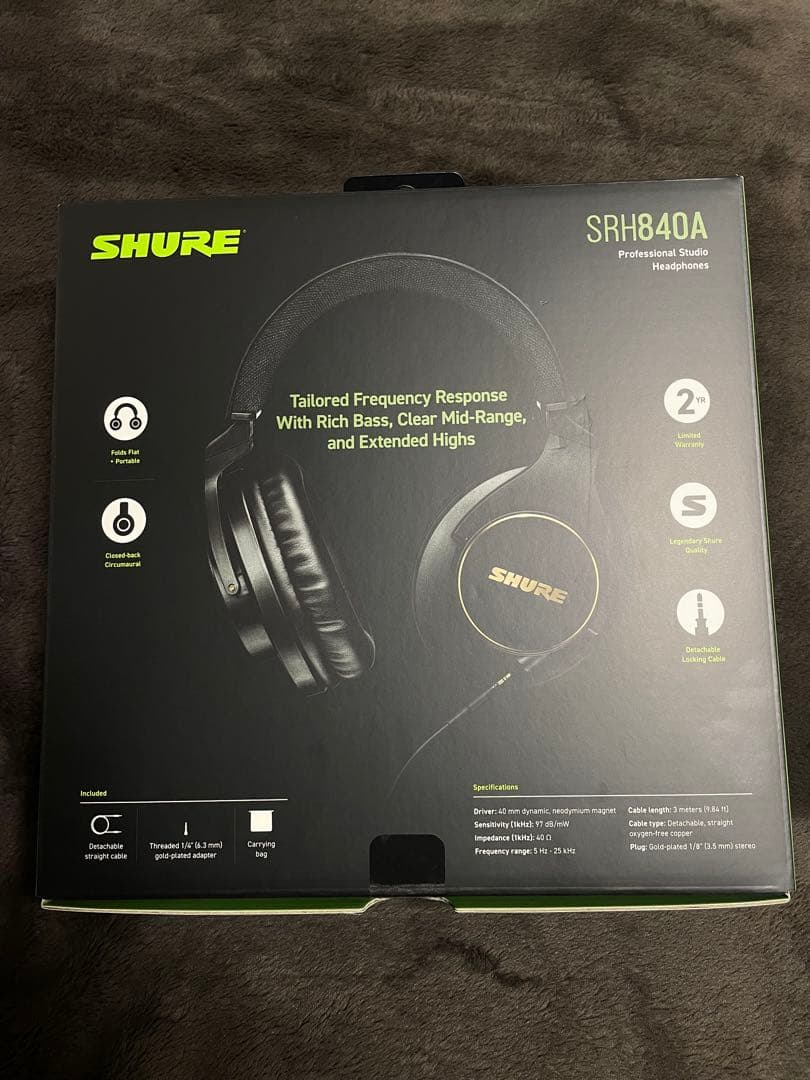 SHURE SRH840A 極美品 リケーブル付き