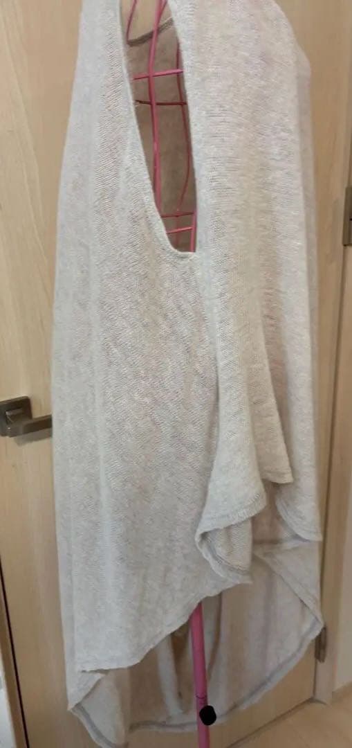 Ys ワイズ　リネンラミー　変形　麻ニットベスト　4WAY ポンチョ